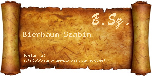 Bierbaum Szabin névjegykártya